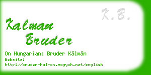 kalman bruder business card